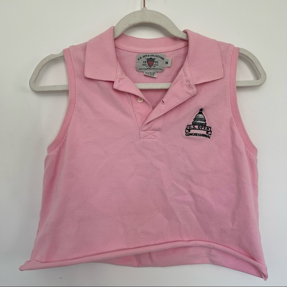 Pink Sleeveless Polo With U.S. Open Collection Design - Picture 1 of 3